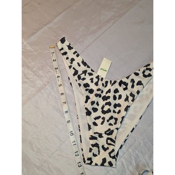 AERIE SWIMWEAR Women's Black White Leopard Print Bikini Bottom Medium NWT 1131 - Picture 9 of 10